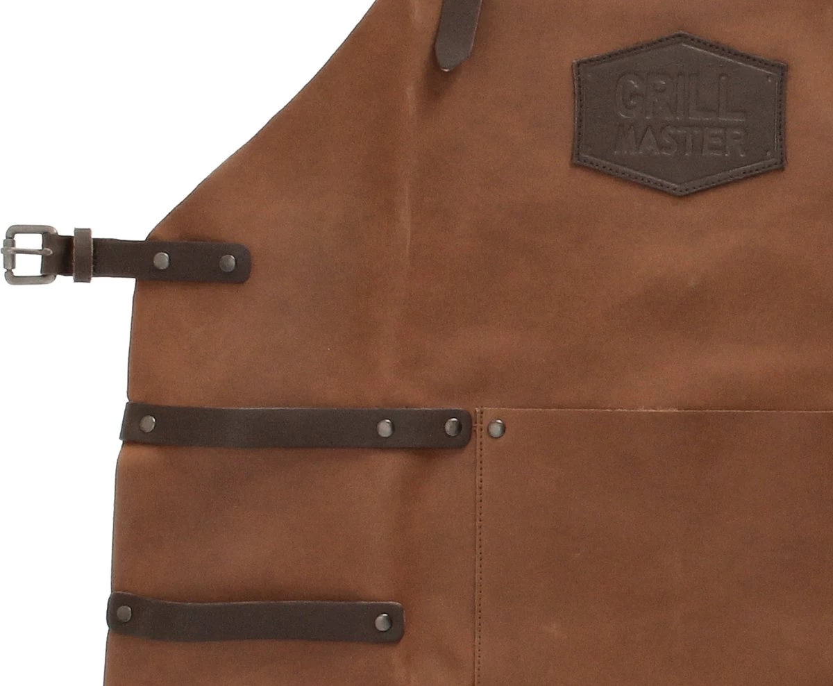 Old West BBQ Schort Barbecue Schort Leer - Cognac Bruin 3 Old West BBQ Schort Barbecue Schort Leer - Cognac Bruin - Afbeelding 3