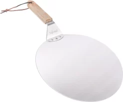 Nowad Pizzaschep RVS Rond Voor BBQ En Oven - 30,5 Cm - Pizzaspatel - Taartschep - Houten Handvat - Ophangbaar - Rond - Vaatwasbestendig - Keukenaccessoires -Thuis-BBQ 1200x992 1