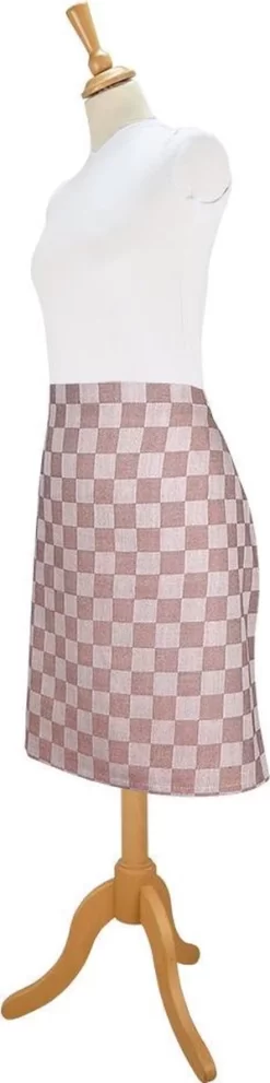 Treb Horecalinnen Schorten Sloven 2 Stuks Beige En Wit Geblokt 60x70cm - Treb WS