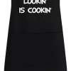 Roly Keukenschort Mr. Good Lookin' Is Cookin' - One Size - Zwart - Vaderdag Cadeau - Papa Cadeau - Cadeau Voor Hem - Cadeau Voor Vader - Keukenschort Met Tekst