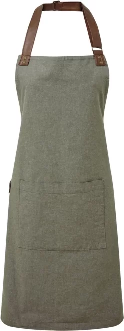 Premier® Keukenschort PR144 / Apron Moss Groen Oxford Katoen / Restaurant Schort / Horeca Kleding