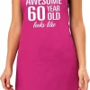 Awesome 60 Year / 60 Jaar Cadeau Bbq / Keuken Schort Roze Dames