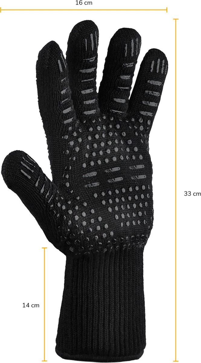 BBQ Handschoenen & Ovenwanten - BBQ Accesoires - Ovenhandschoenen Tot 500°C – Voorkomt Brandwonden Door Extra Lange Armbescherming - Zwart 5 BBQ Handschoenen & Ovenwanten - BBQ Accesoires - Ovenhandschoenen Tot 500°C – Voorkomt Brandwonden Door Extra Lange Armbescherming - Zwart - Afbeelding 5
