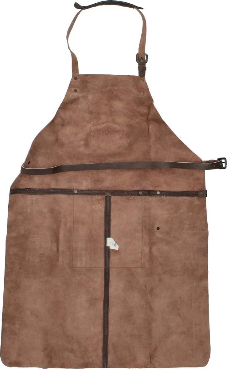 Old West BBQ Schort Barbecue Schort Leer - Bruin 2 Old West BBQ Schort Barbecue Schort Leer - Bruin - Afbeelding 2