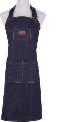 Merkloos Denim Schort - Dames - Heren - Spijkerstof - Keuken Schort - Koken - Koks Schort - Hobby - BBQ - Hip - CADEAU TIP!