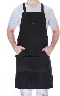 BBQ Schort - Professioneel - Schort - Zwart - Keukenschort - Kwaliteit - Garantie - 68 Cm X 86 Cm -Thuis-BBQ 746x1200