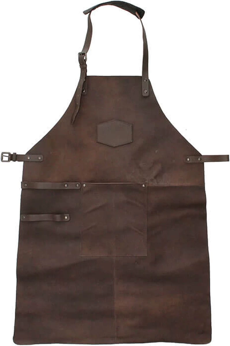 Old West BBQ Schort Barbecue Schort Leer - Bruin 11 Old West BBQ Schort Barbecue Schort Leer - Bruin - Afbeelding 11
