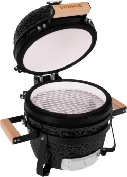 VONROC - BBQ - Kamado - 13 Inch - Ø27cm Kookoppervlak - Houtskoolbarbecue – Keramisch - Tafelmodel - Met Onderstel, Thermometer, Plate Setter & Regenhoes -Thuis-BBQ 856x1200