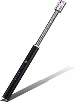Merkloos BBQ Aansteker Oplaadbaar Met Usb Kabel - Elektrische Keuken Aansteker - Flexibele Aansteker - Zwart