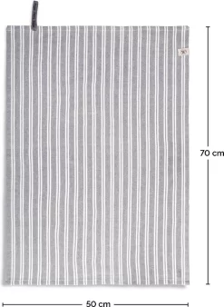 Walra Theedoeken Dry With Cubes, Stripes & Blocks - Keukenhanddoeken 3 X 50x70cm - Theedoeken En Keukendoeken Set 100% Katoen - Off Black -Thuis-BBQ 877x1200