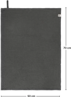 Walra Theedoeken Dry With Cubes, Stripes & Blocks - Keukenhanddoeken 3 X 50x70cm - Theedoeken En Keukendoeken Set 100% Katoen - Off Black -Thuis-BBQ 889x1200