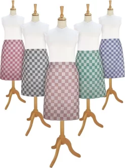Treb Horecalinnen Schorten Sloven 2 Stuks Beige En Wit Geblokt 60x70cm - Treb WS -Thuis-BBQ 893x1200