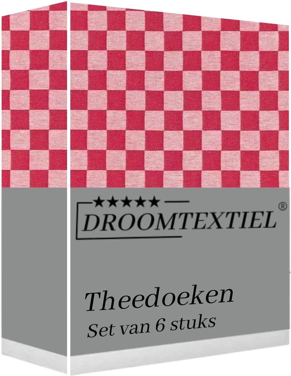 Droomtexiel® Horeca Kwaliteit Katoenen Theedoeken Set - 6x Theedoeken - Rood Wit + Gratis 6 Keukendoeken T.w.v €22,95 7 Droomtexiel® Horeca Kwaliteit Katoenen Theedoeken Set - 6x Theedoeken - Rood Wit + Gratis 6 Keukendoeken T.w.v €22,95 - Afbeelding 7