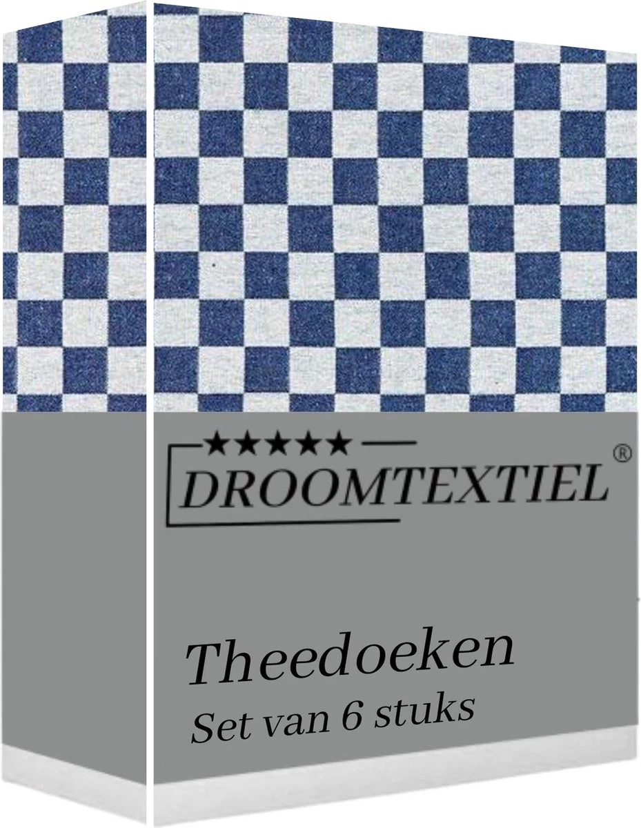 Droomtexiel® Horeca Kwaliteit Katoenen Theedoeken Set - 6x Theedoeken - Blauw Wit + Gratis 6 Keukendoeken T.w.v €22,95 6 Droomtexiel® Horeca Kwaliteit Katoenen Theedoeken Set - 6x Theedoeken - Blauw Wit + Gratis 6 Keukendoeken T.w.v €22,95 - Afbeelding 6