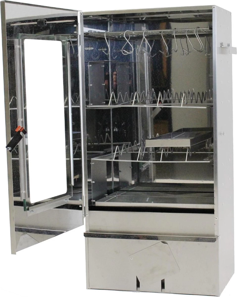 2-L Home & Garden XL Rookoven - RVS - 80x40x28 Cm - 3 Etages 3 2-L Home & Garden XL Rookoven - RVS - 80x40x28 Cm - 3 Etages - Afbeelding 3