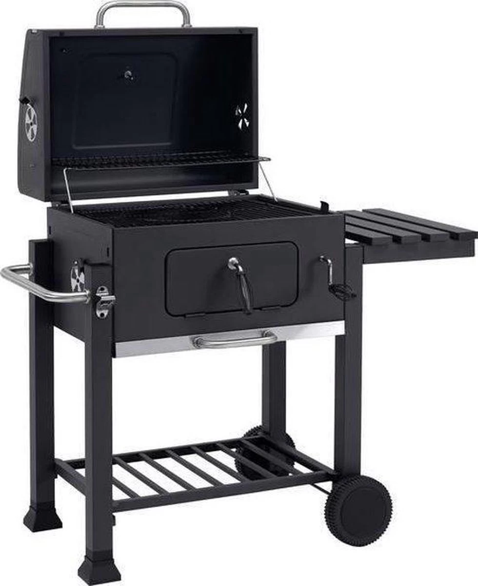 Tepro Toronto Click Barbecue Bbq Houtskool - Grilloppervlak (LxB) 56 X 42 Cm - Met Thermometer In De Deksel - RVS - Houtskoolbarbecue 2 Tepro Toronto Click Barbecue Bbq Houtskool - Grilloppervlak (LxB) 56 X 42 Cm - Met Thermometer In De Deksel - RVS - Houtskoolbarbecue - Afbeelding 2